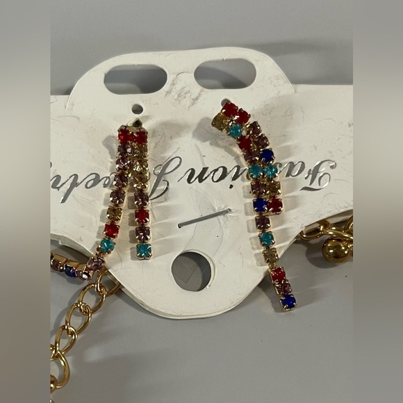 NEW Multicolor Beaded Necklace and Earring Set - Picture 2 of 4